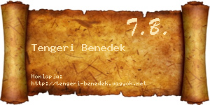 Tengeri Benedek névjegykártya